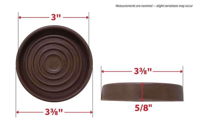 شيبرد هارد وير Shepherd Hardware 9067E 9067 مطاط دائري مقاس 3 بوصات، بني، قطعتان من أكواب الأثاث، عدد 2 - Image 5
